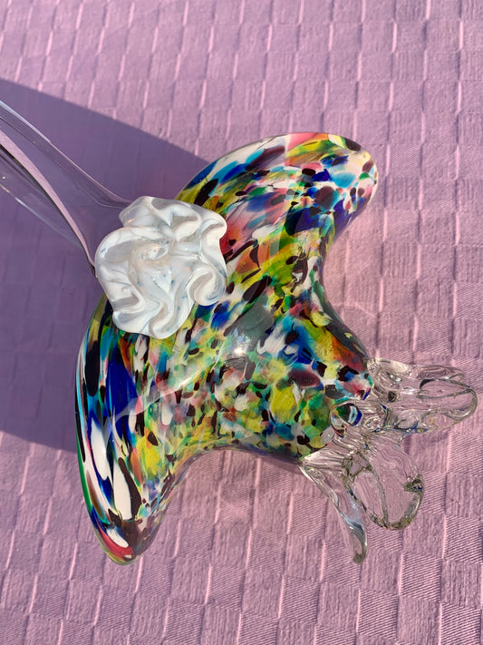 Panier en verre Murano multicolore