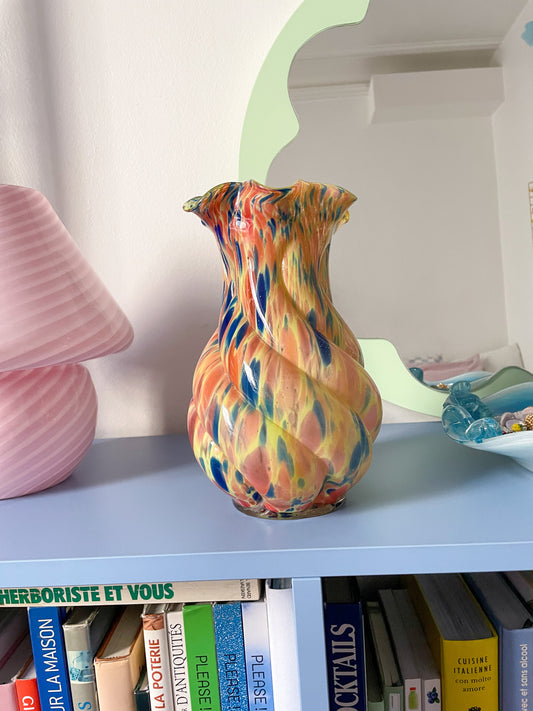 Grand vase de Clichy multicolore