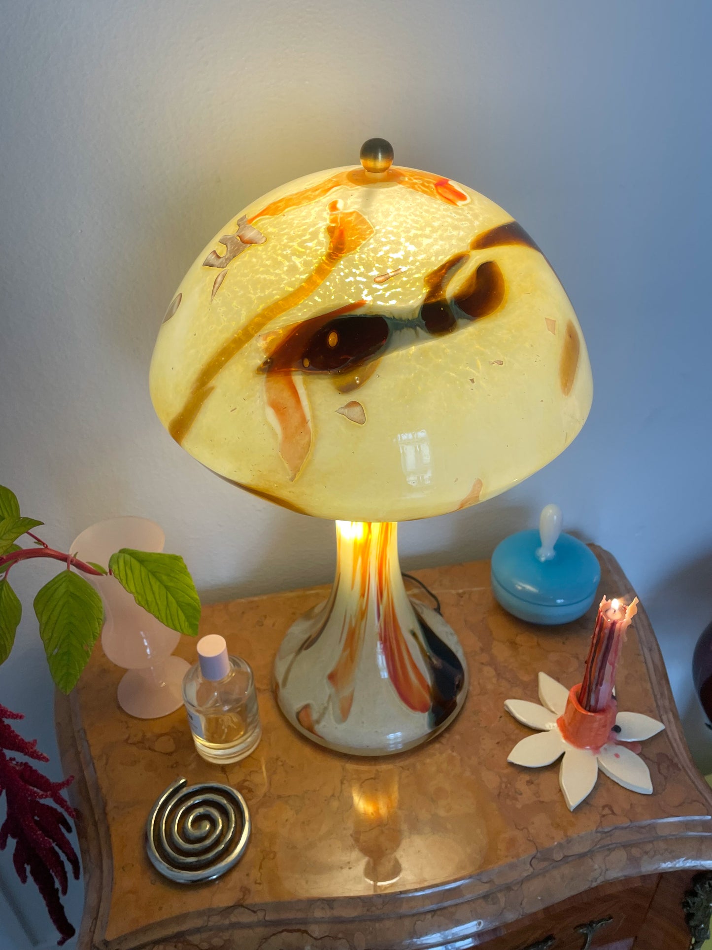 La Rochère pastel mushroom lamp