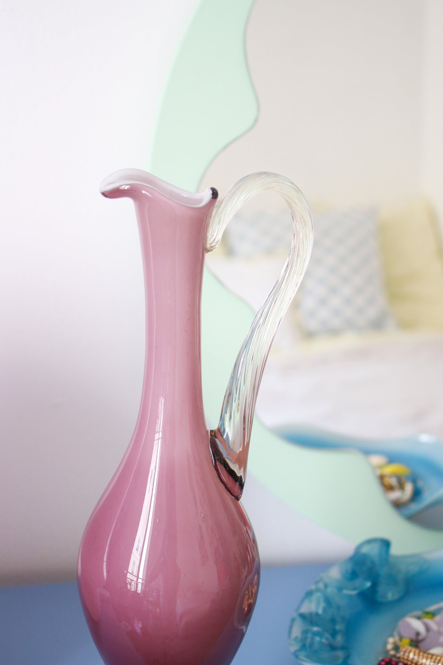 Purple opaline ewer