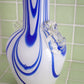 Vase marbré bleu et blanc