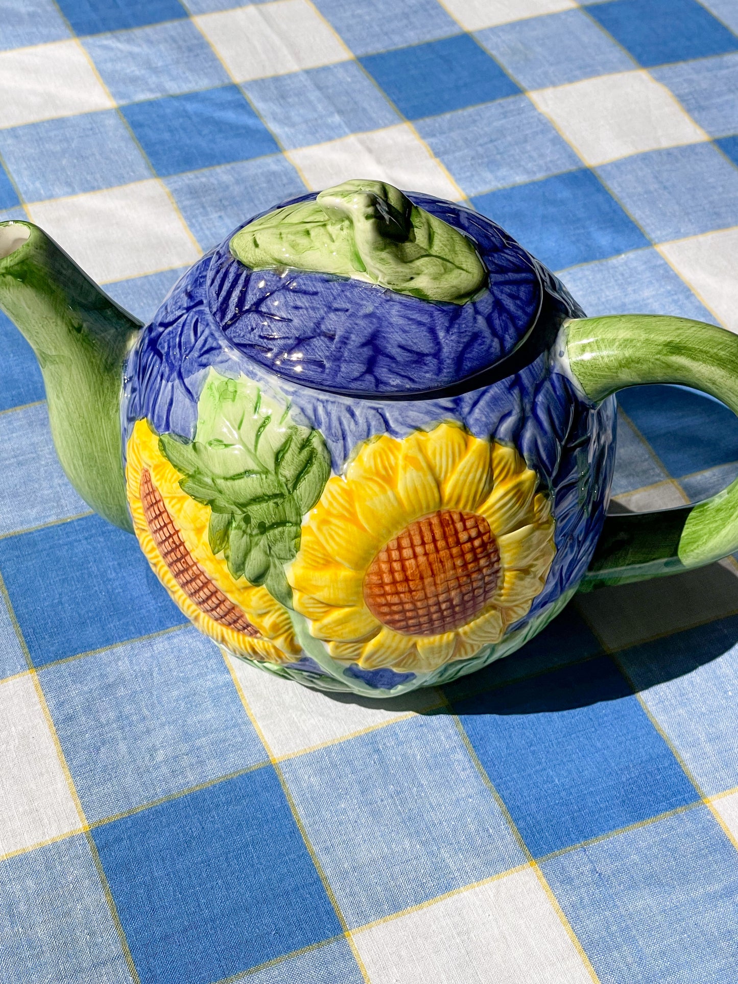 Sunflower slip teapot