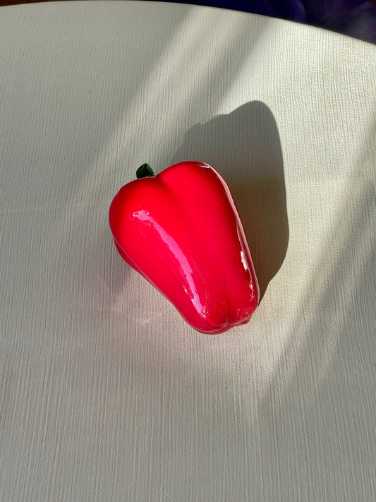 Poivron rouge en verre soufflé
