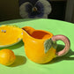 Pichet barbotine citron jaune