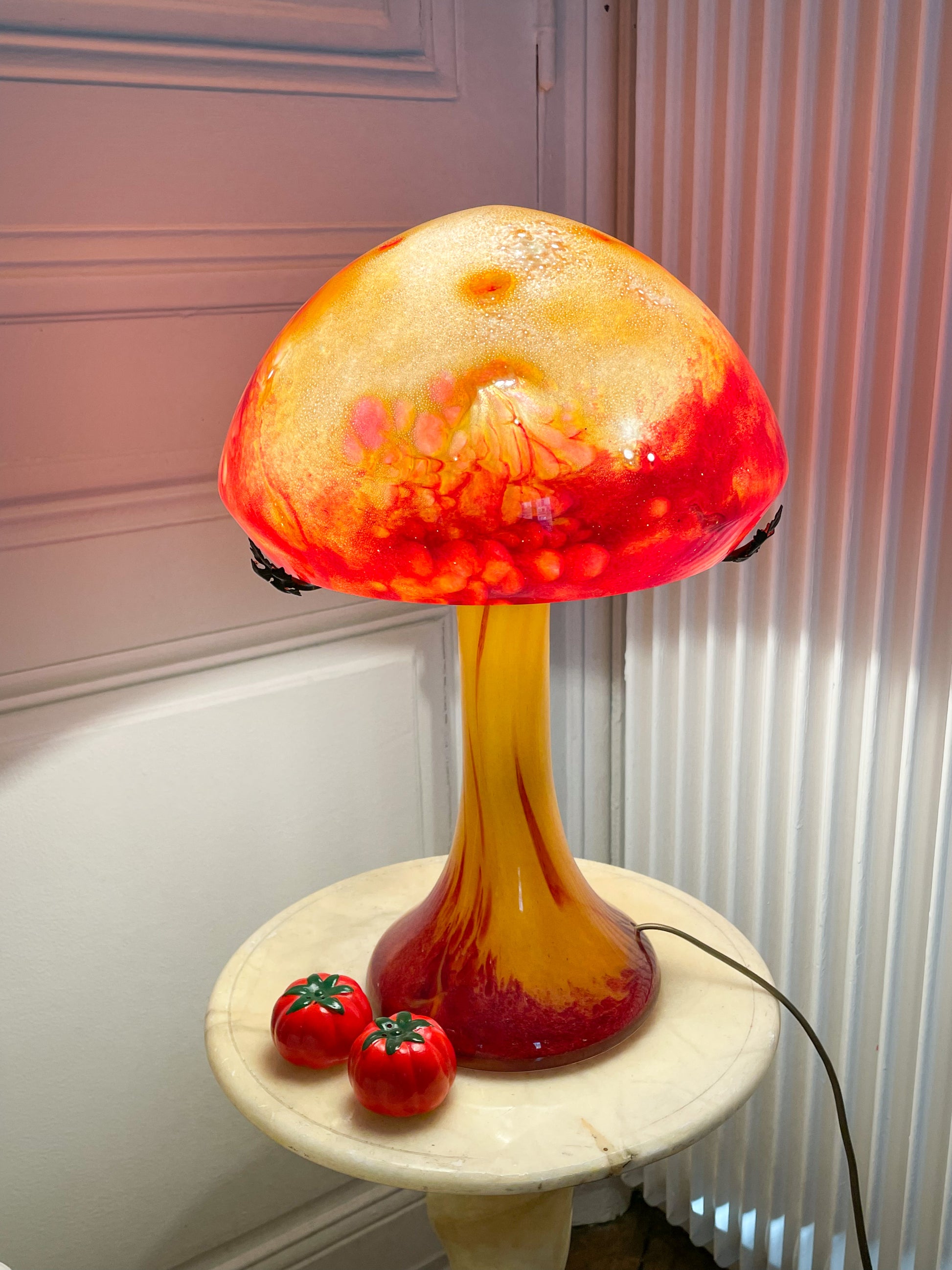 Lampe champignon rouge et doré – Casa Viola