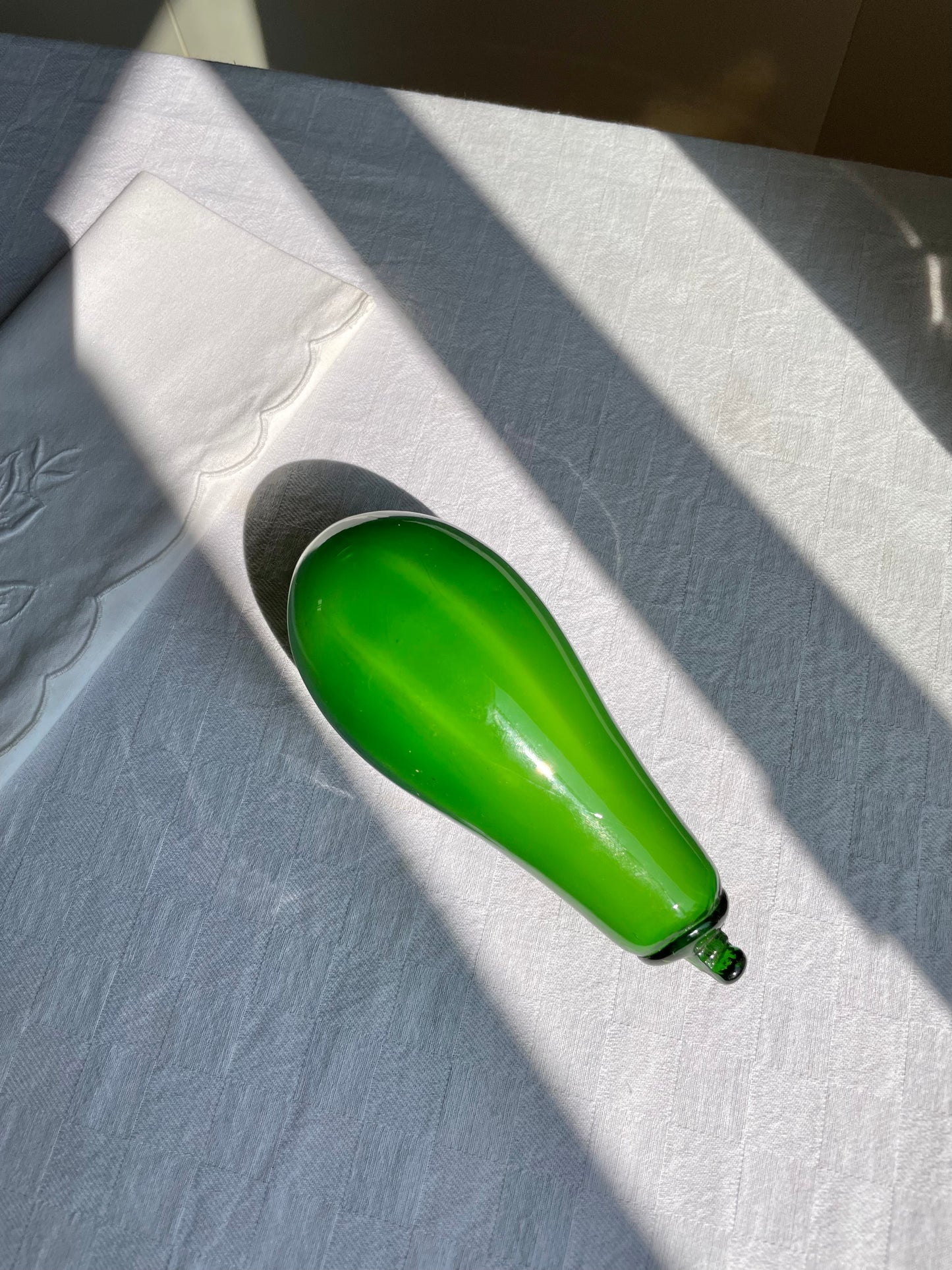 Green eggplant in blown glass