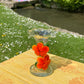 Murano orange flower candle holder