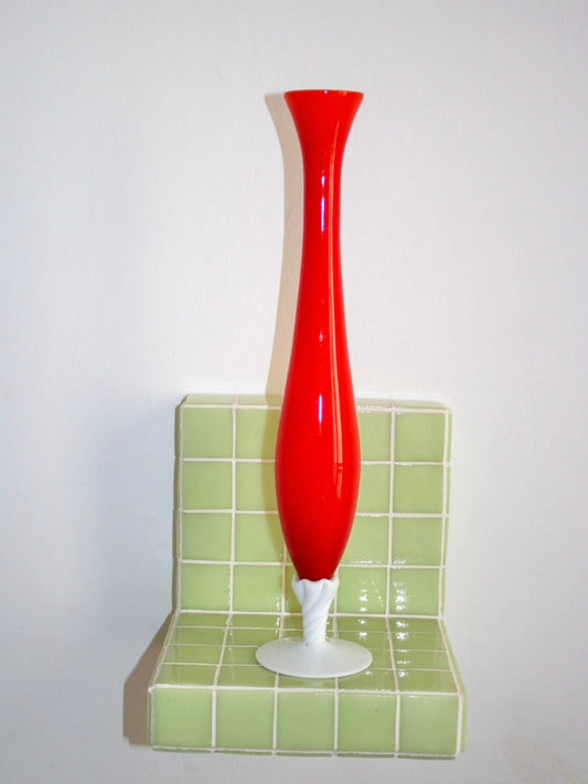 Vase soliflore opaline rouge