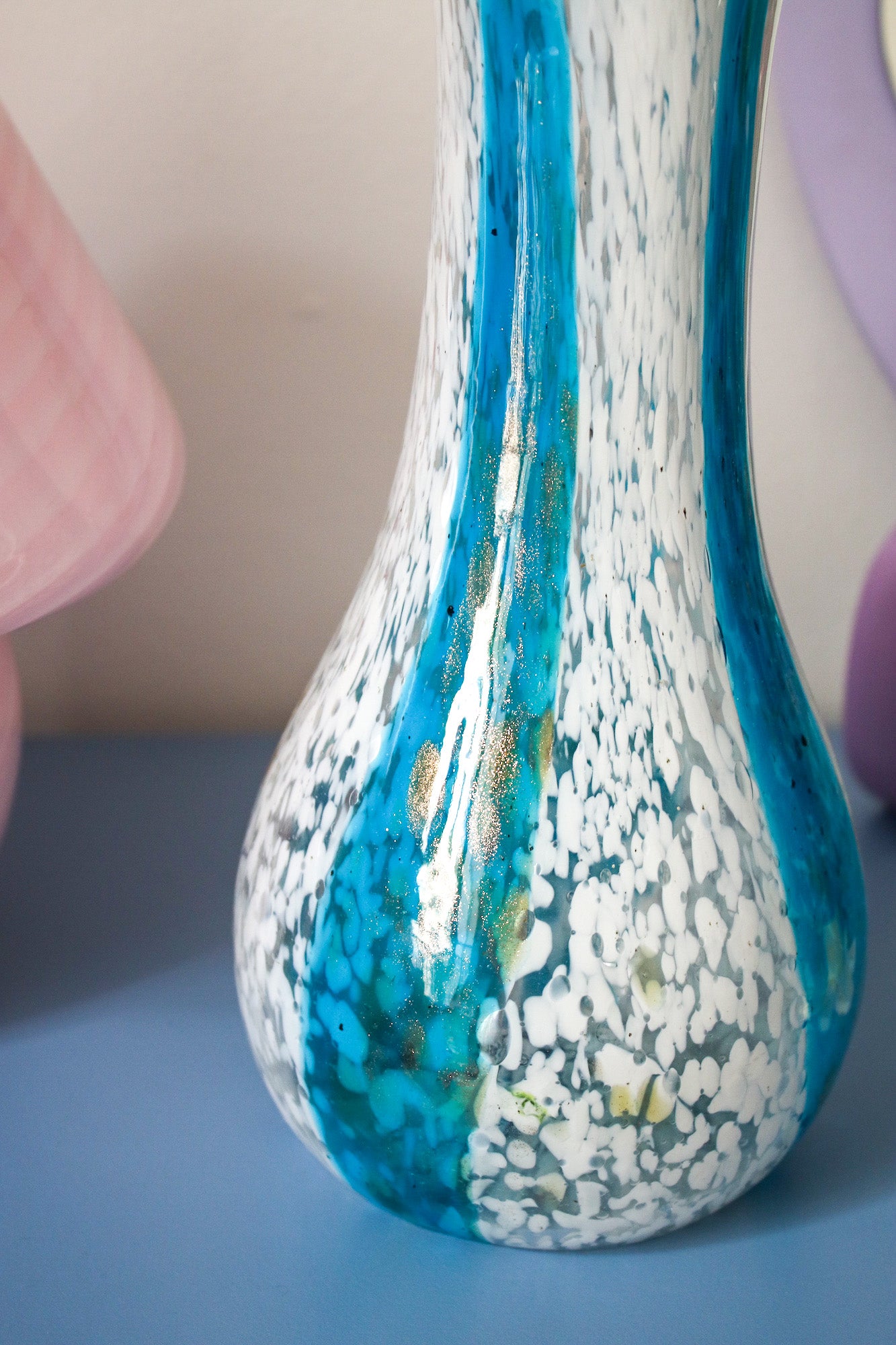 Grand vase de Clichy bleu et blanc
