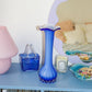 Large blue flower vase