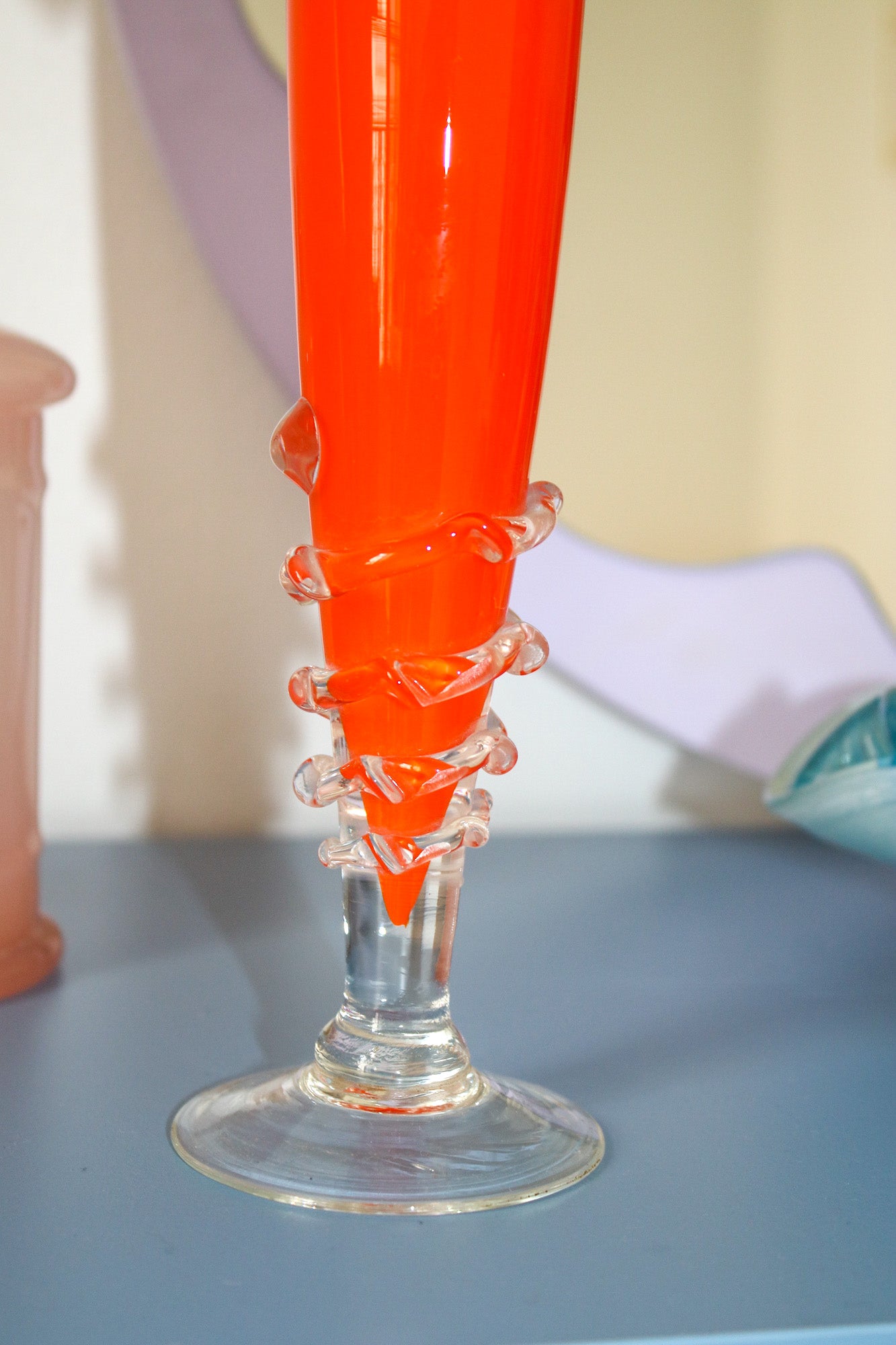 Vase spirale orange