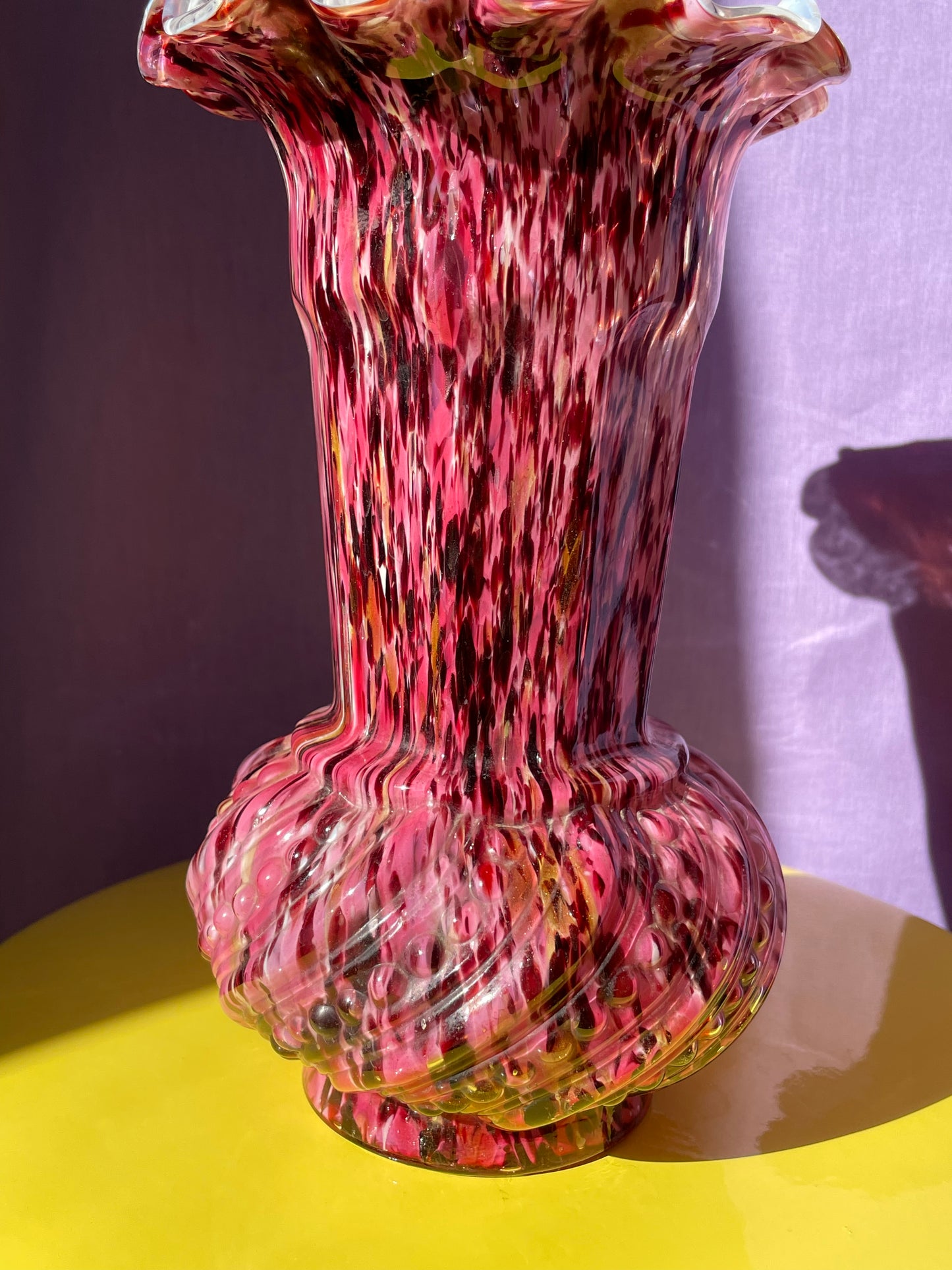 Vase de Clichy rose et marron