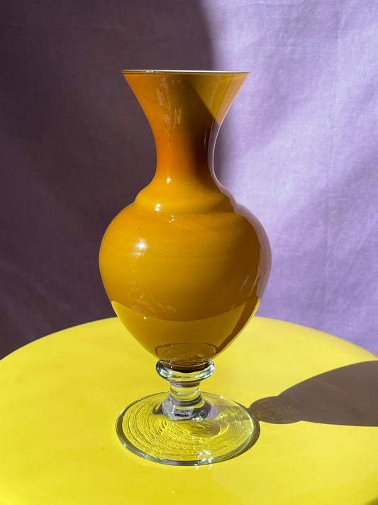 Vase opaline marron
